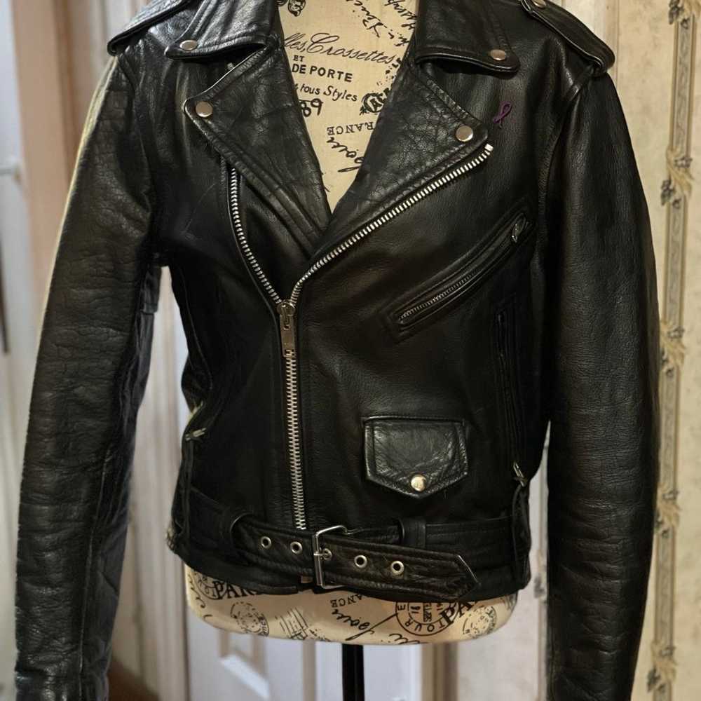 UNIK leather connections womens jacket fumm zip b… - image 1
