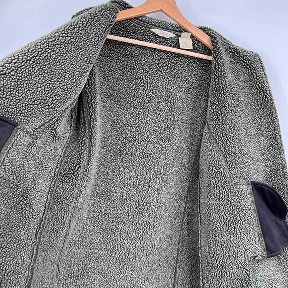 LL BEAN Coat Jacket Faux Suede Shearling Long Jac… - image 9