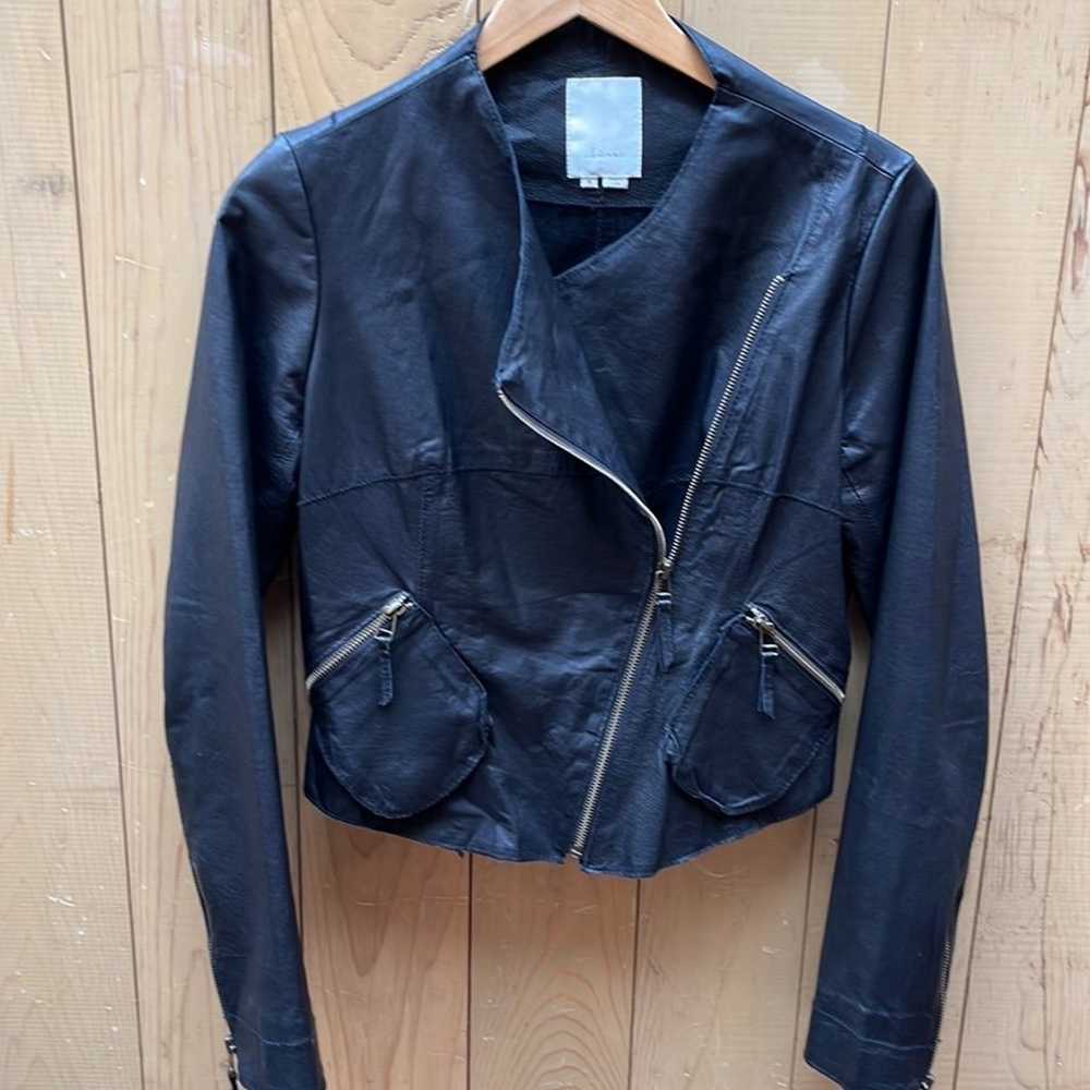 Anthropologie Elevenses leather moto jacket - image 4