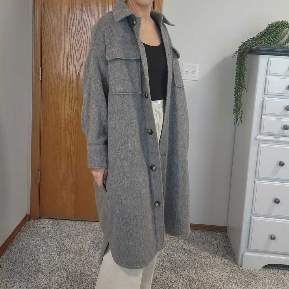 H&M Oversized Wool Blend Grey Shacket - image 4