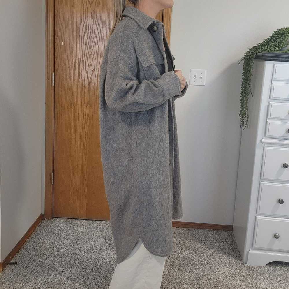 H&M Oversized Wool Blend Grey Shacket - image 5