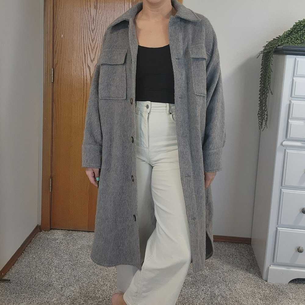 H&M Oversized Wool Blend Grey Shacket - image 7