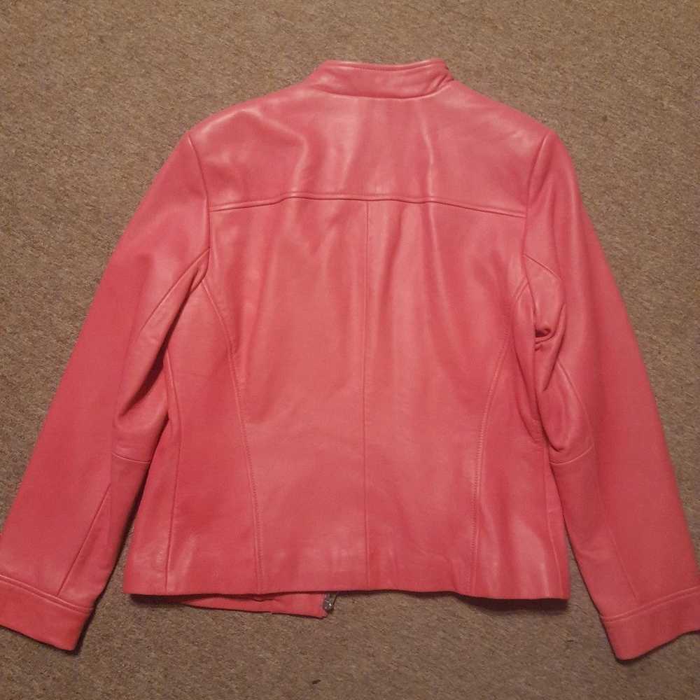 Petite sophisticate pink leather jacket - image 2