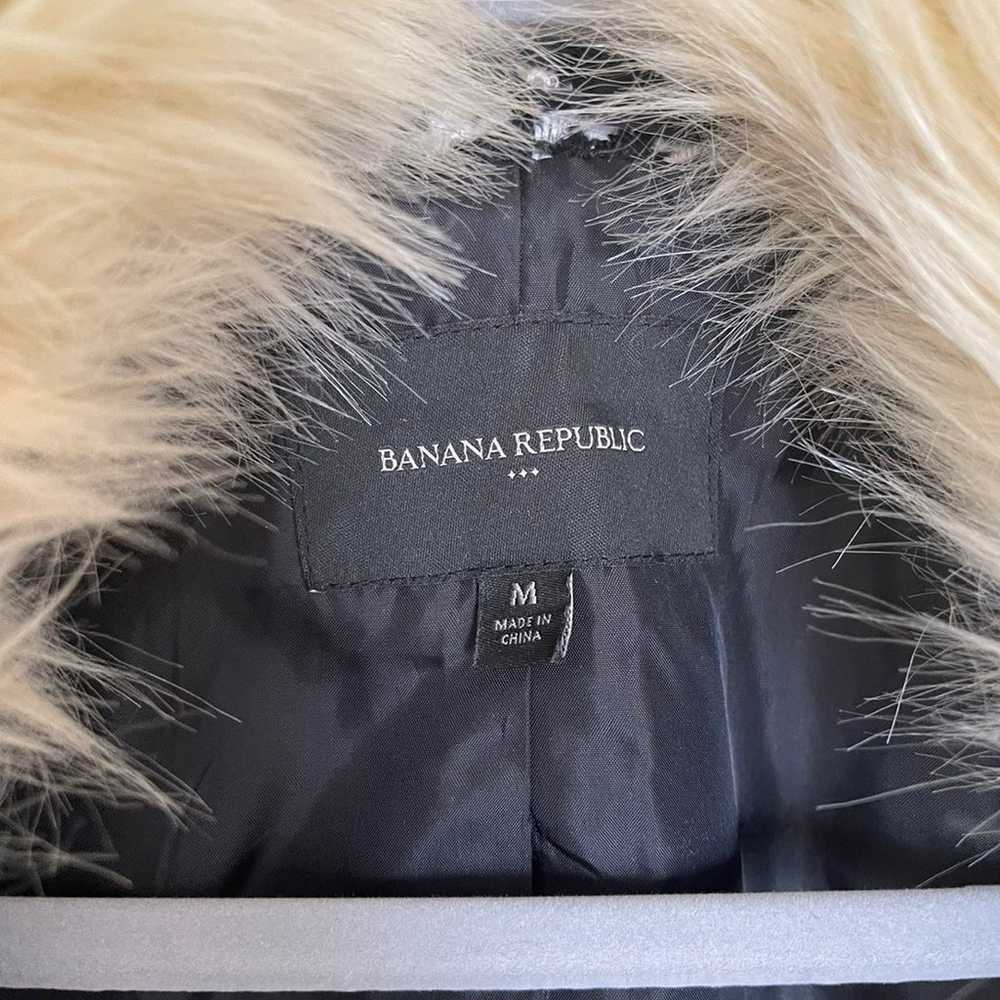 Banana Republic fur collar plaid coat - image 5