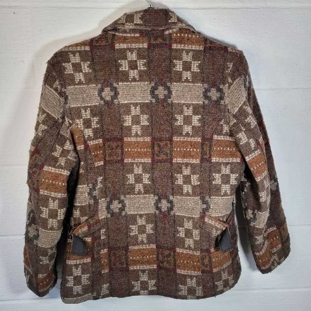 Woolrich Coat Brown Zip Wool western Aztec wool b… - image 2