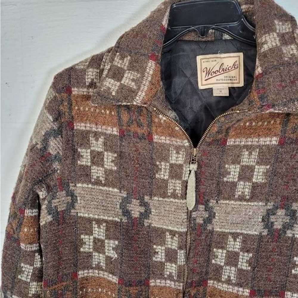 Woolrich Coat Brown Zip Wool western Aztec wool b… - image 4
