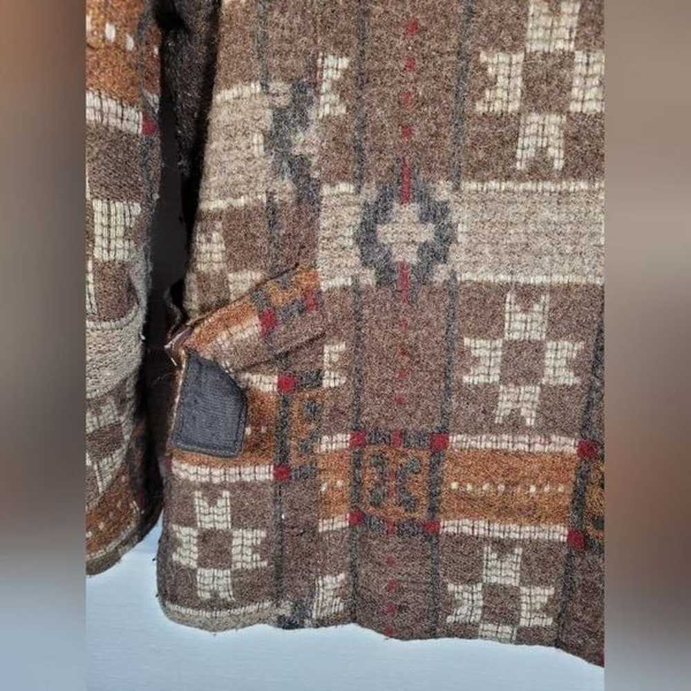 Woolrich Coat Brown Zip Wool western Aztec wool b… - image 8