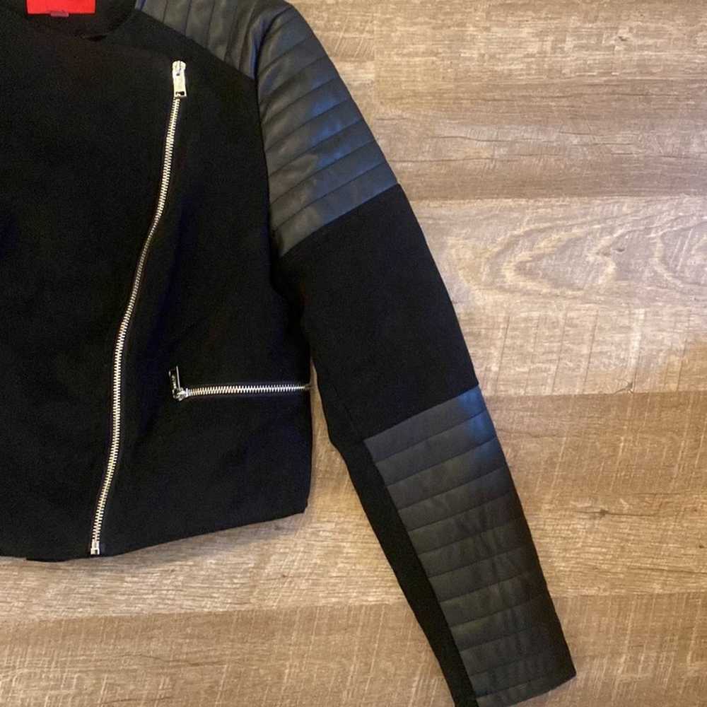 Guess Black Leather Moto Jacket Size M - image 3