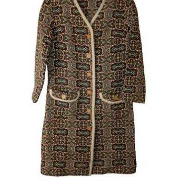 Vintage 1960's Union Made Long Tapestry Jacket Po… - image 1