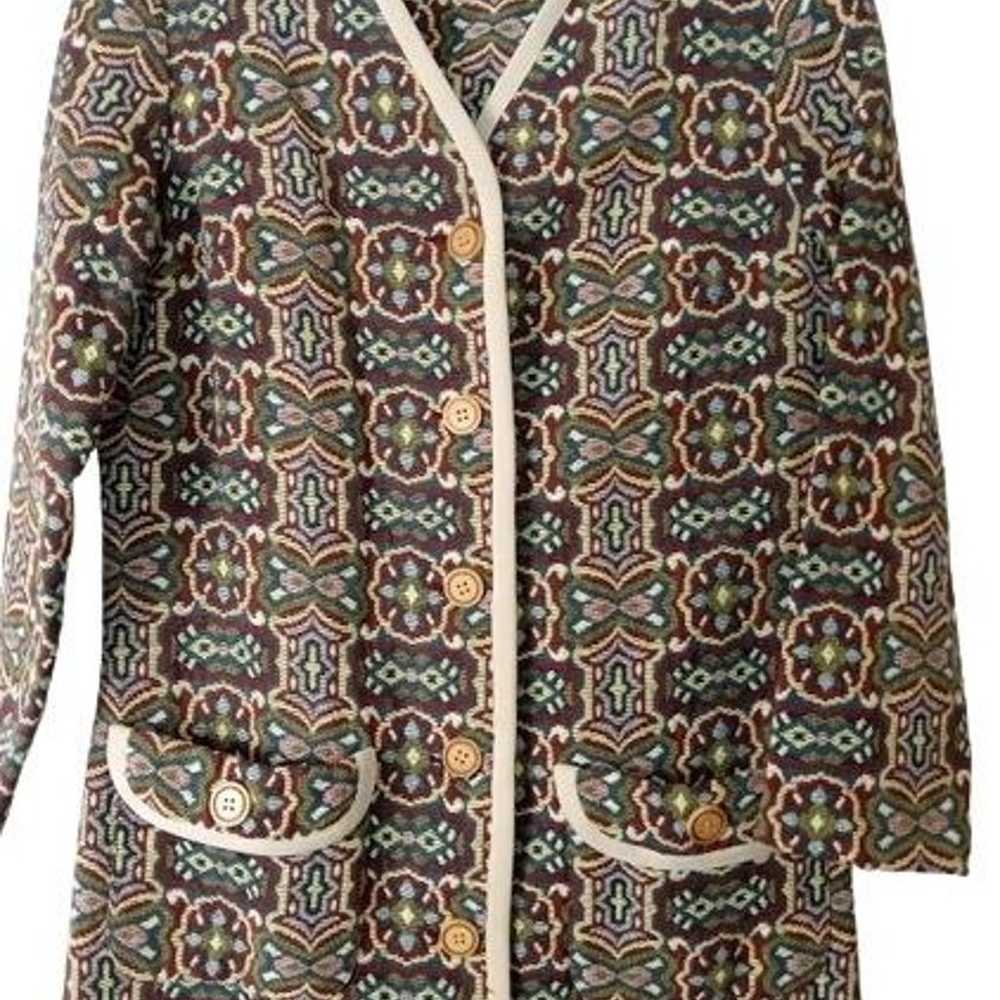 Vintage 1960's Union Made Long Tapestry Jacket Po… - image 2
