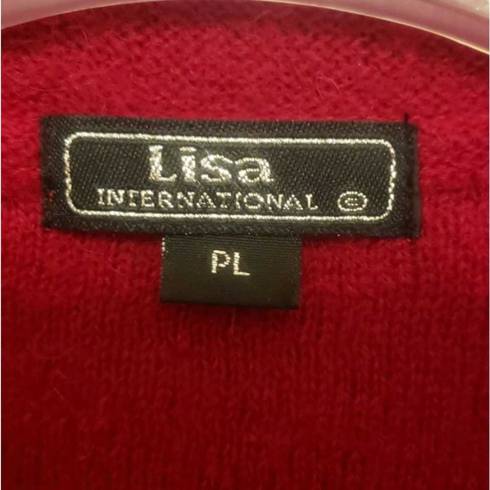 BOILED WOOL Jacket Sz L RED Embroidered Lisa Inte… - image 11