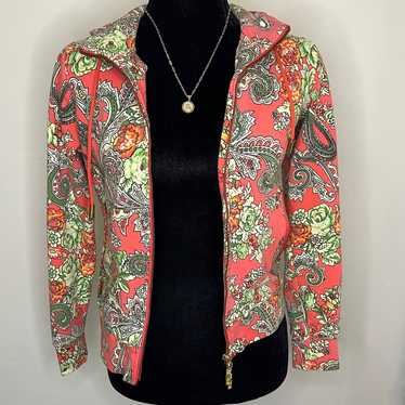 Denis Simachev coral paisley jacket with gold har… - image 1