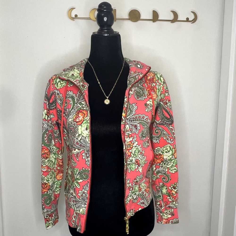 Denis Simachev coral paisley jacket with gold har… - image 2