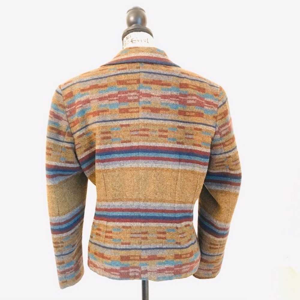 Western Tribal Wool Jacket Vintage Sz L - image 3