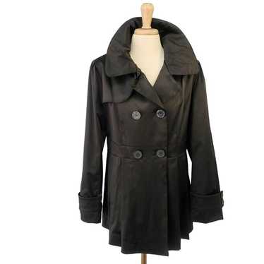 23rd St. Short Black Trench Coat Double Breast Pl… - image 1