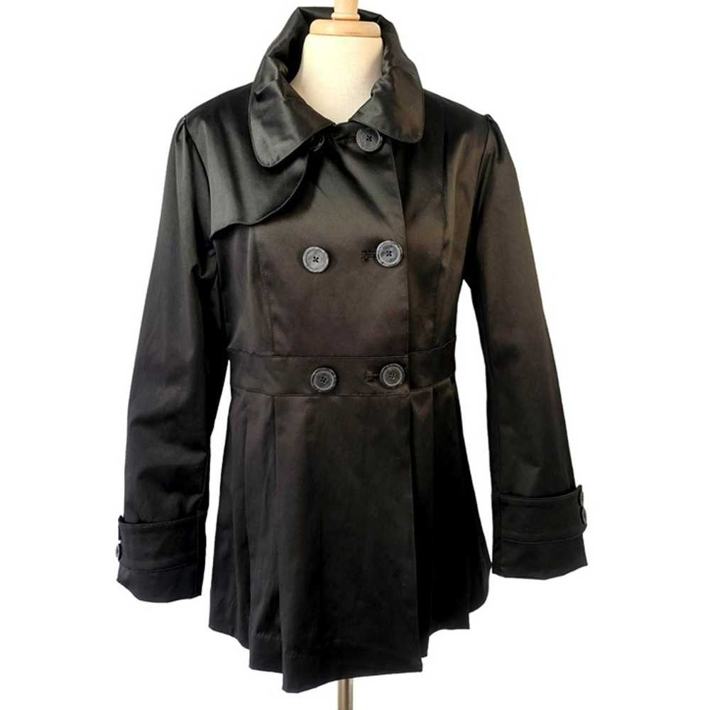 23rd St. Short Black Trench Coat Double Breast Pl… - image 2