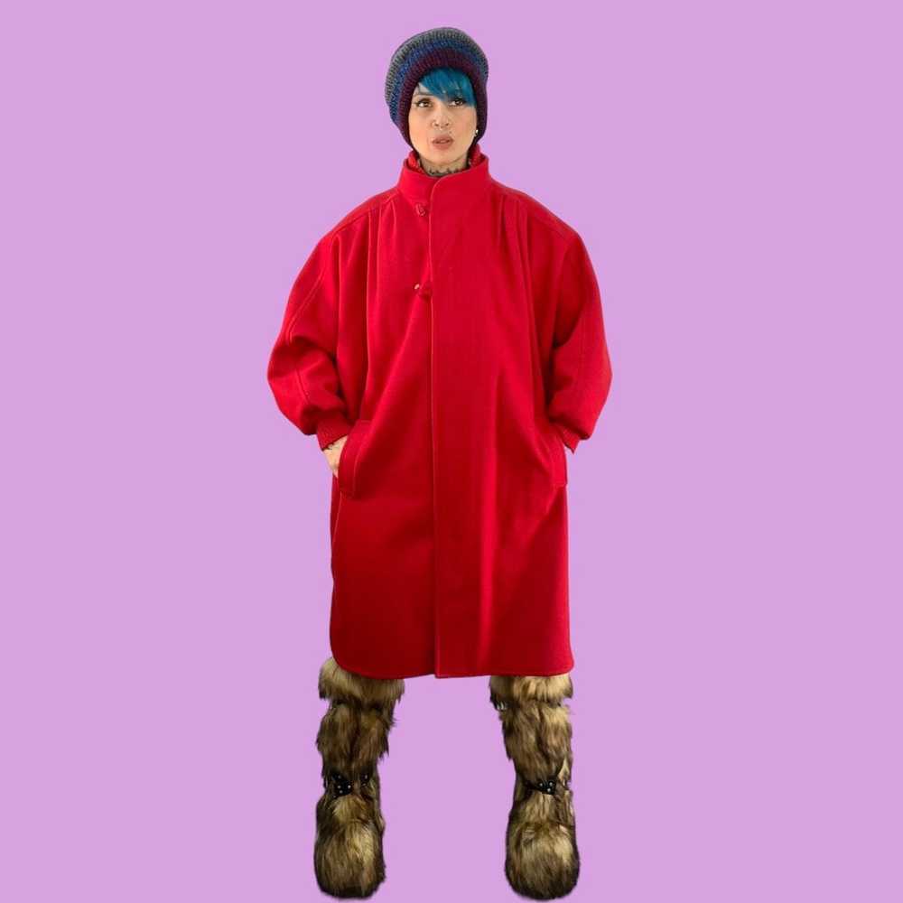 Vintage red cocoon coat - image 3