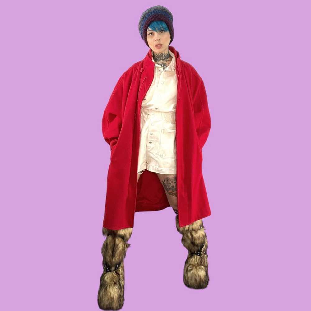 Vintage red cocoon coat - image 4