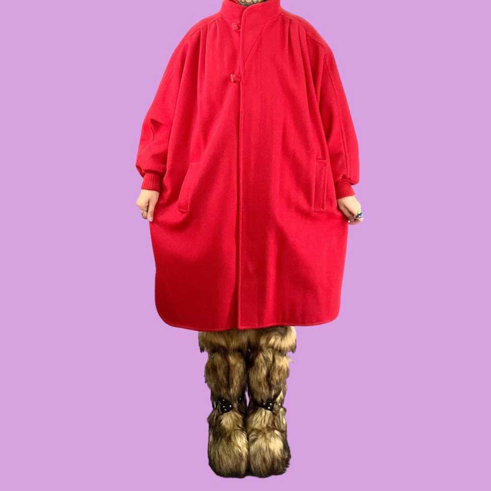 Vintage red cocoon coat - image 5
