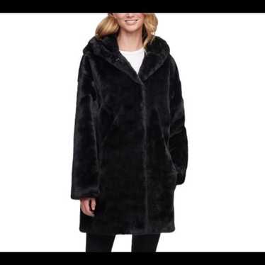 COVINGTON faux mink hooded coat