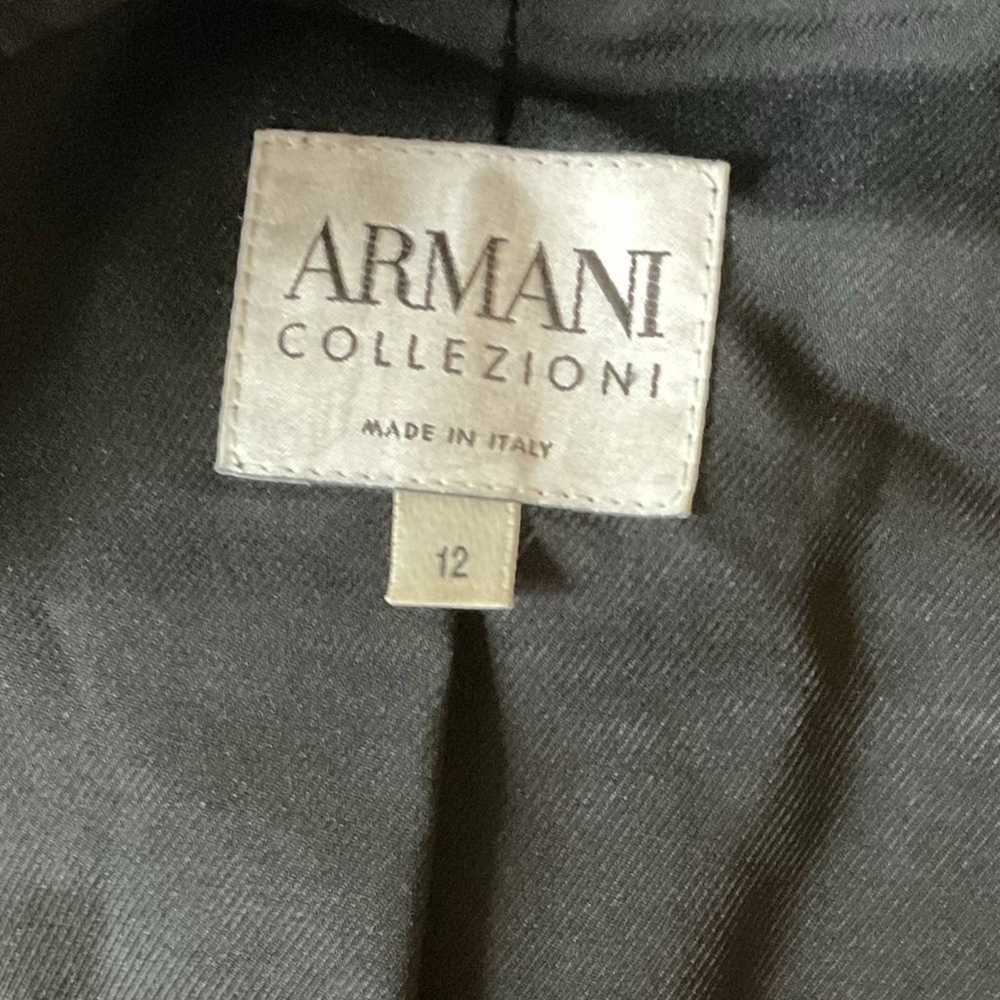 Armani Black Pinstripe Shoulder Pad Blazer Size 12 - image 4
