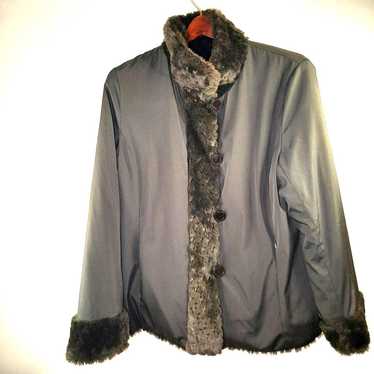 Platinum Utex| Brown Reversible Winter Faux Fur C… - image 1