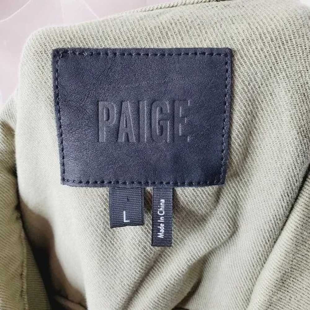 Paige Women's Tan Long Sleeve Collared Denim Butt… - image 5