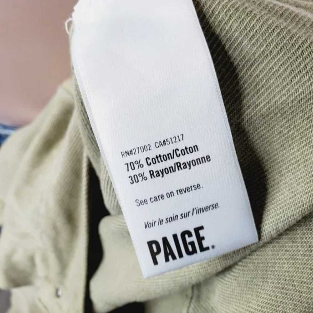 Paige Women's Tan Long Sleeve Collared Denim Butt… - image 6