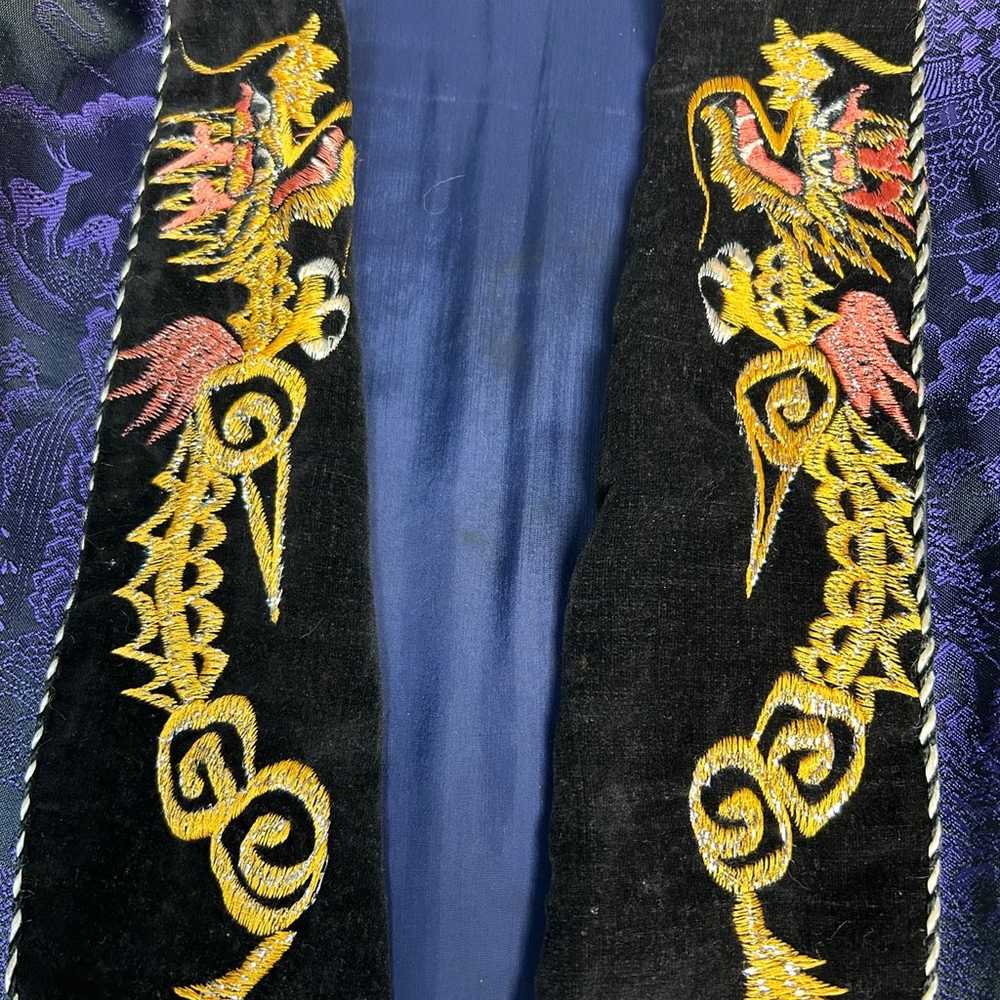 Vintage 1970’s Purple Brocade Velvet Embroidered … - image 6