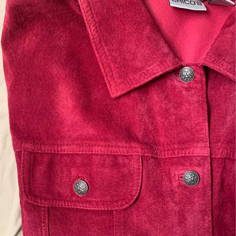 Chico's Suede Jacket Red size L - image 8