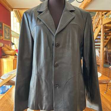 Women black leather jacket szXL WILSON LEATHER EX… - image 1