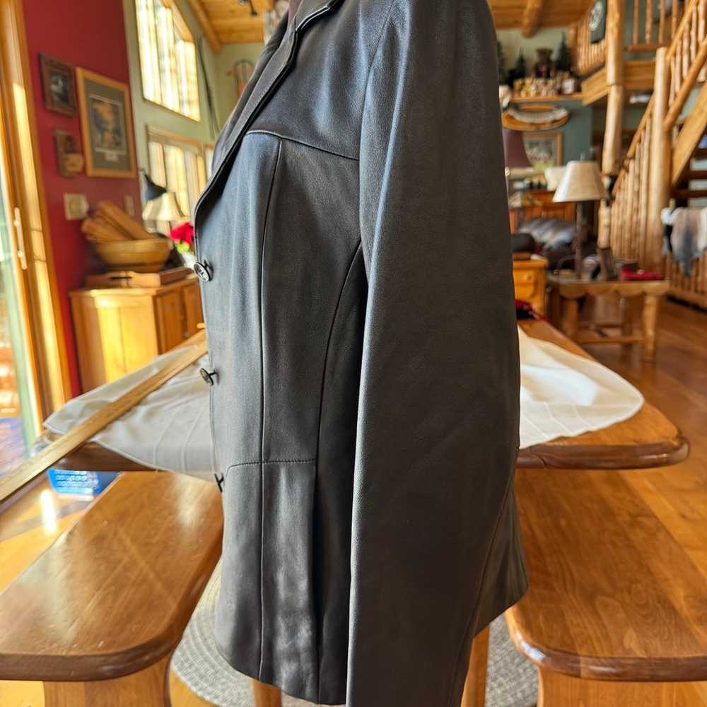 Women black leather jacket szXL WILSON LEATHER EX… - image 4
