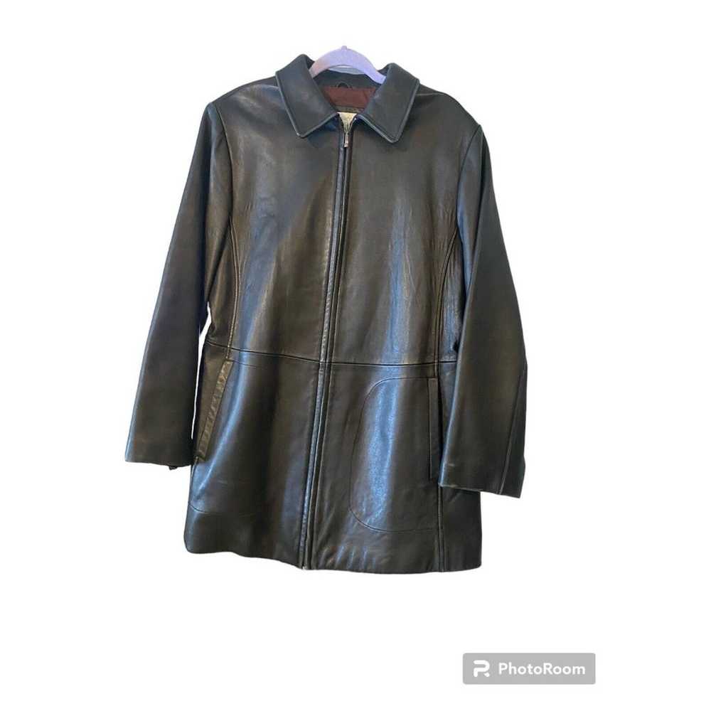 Liz Claiborne  black leather jacket - women's siz… - image 1