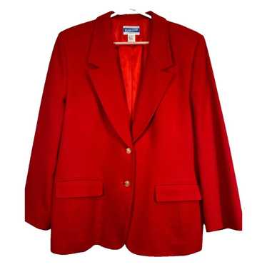 Vintage Pendleton Blazer Women 16 Wool Jacket Red… - image 1