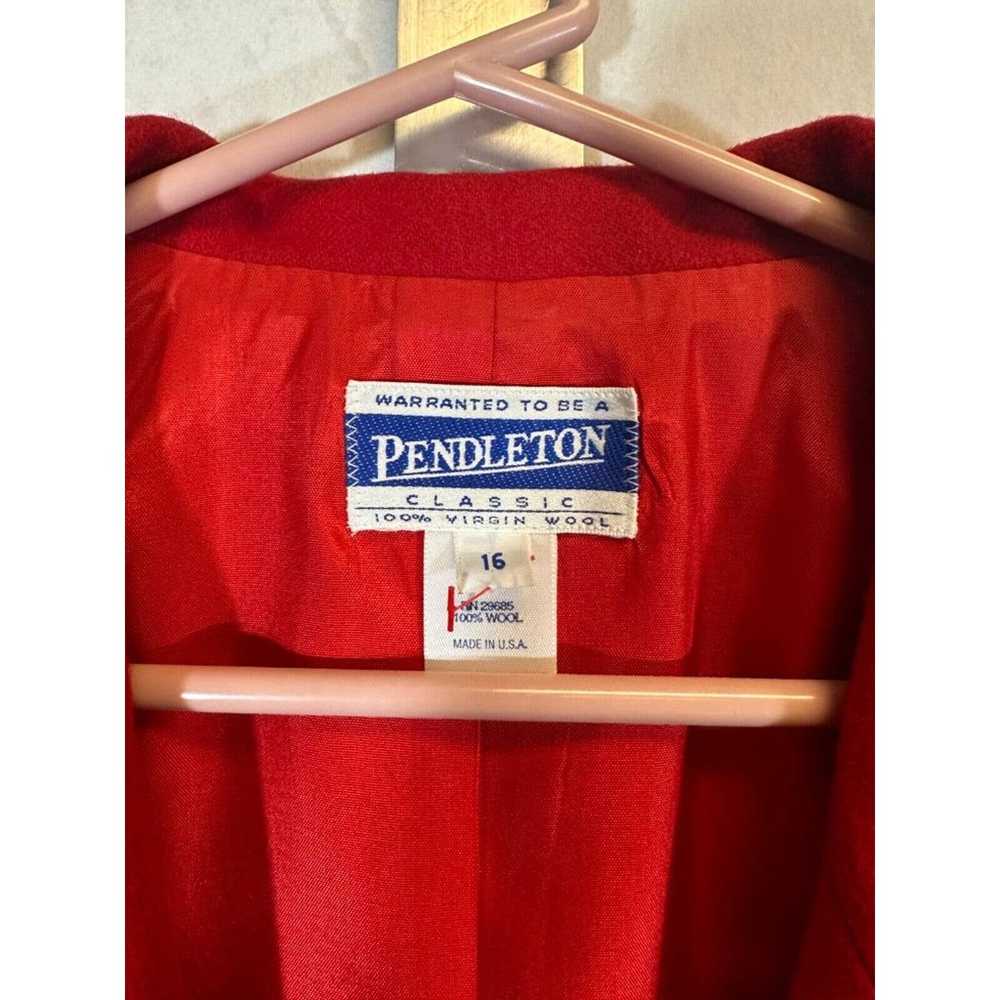 Vintage Pendleton Blazer Women 16 Wool Jacket Red… - image 2