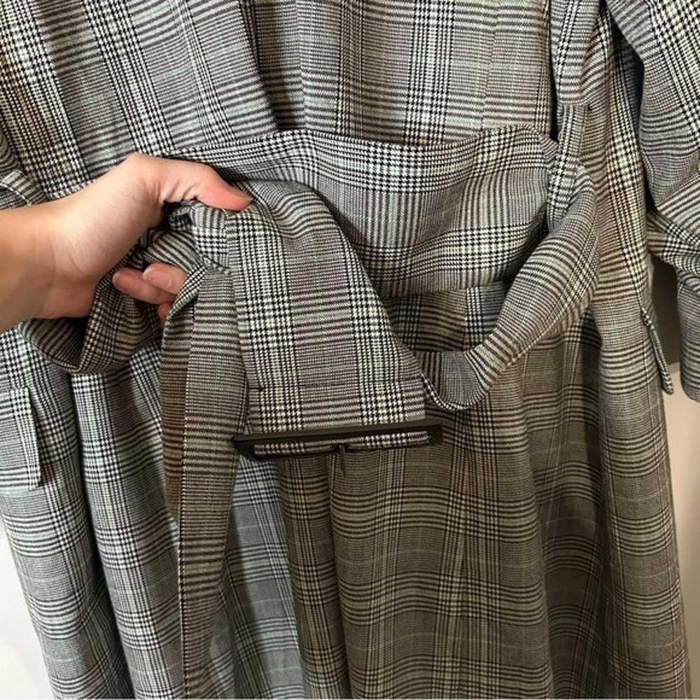 Eloquii Grey Plaid Belted Trench Coat Dress - image 7