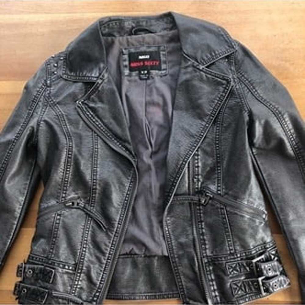 miss sixty moto vegan leather jacket - image 9