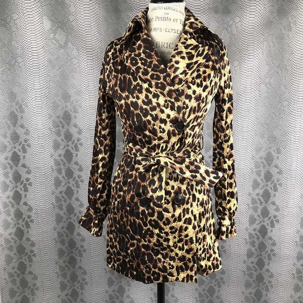 Vertigo cheetah leopard animal print trench coat - image 1