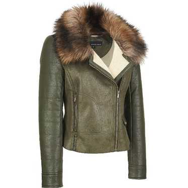 Wilsons XS Faux Leather Fur Moto Jacket