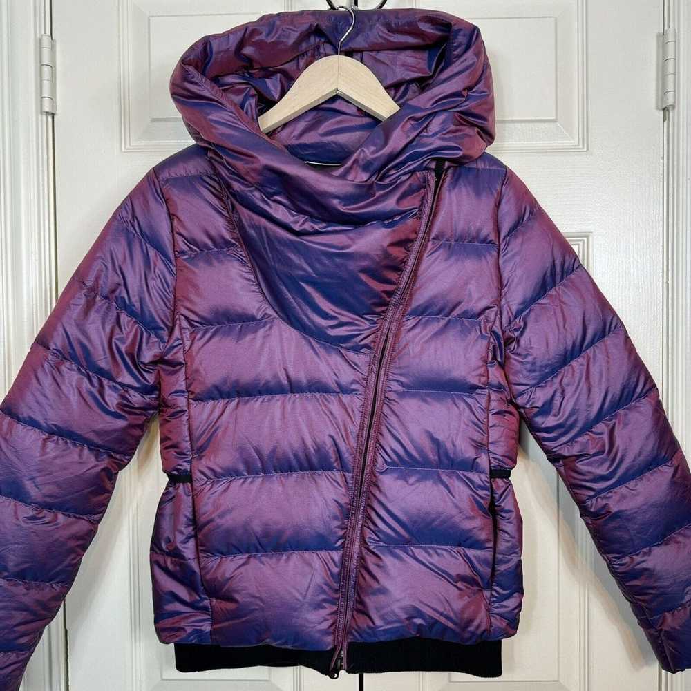 Nike Womens Down Puffer Jacket XS Hooded Zip Irid… - image 2