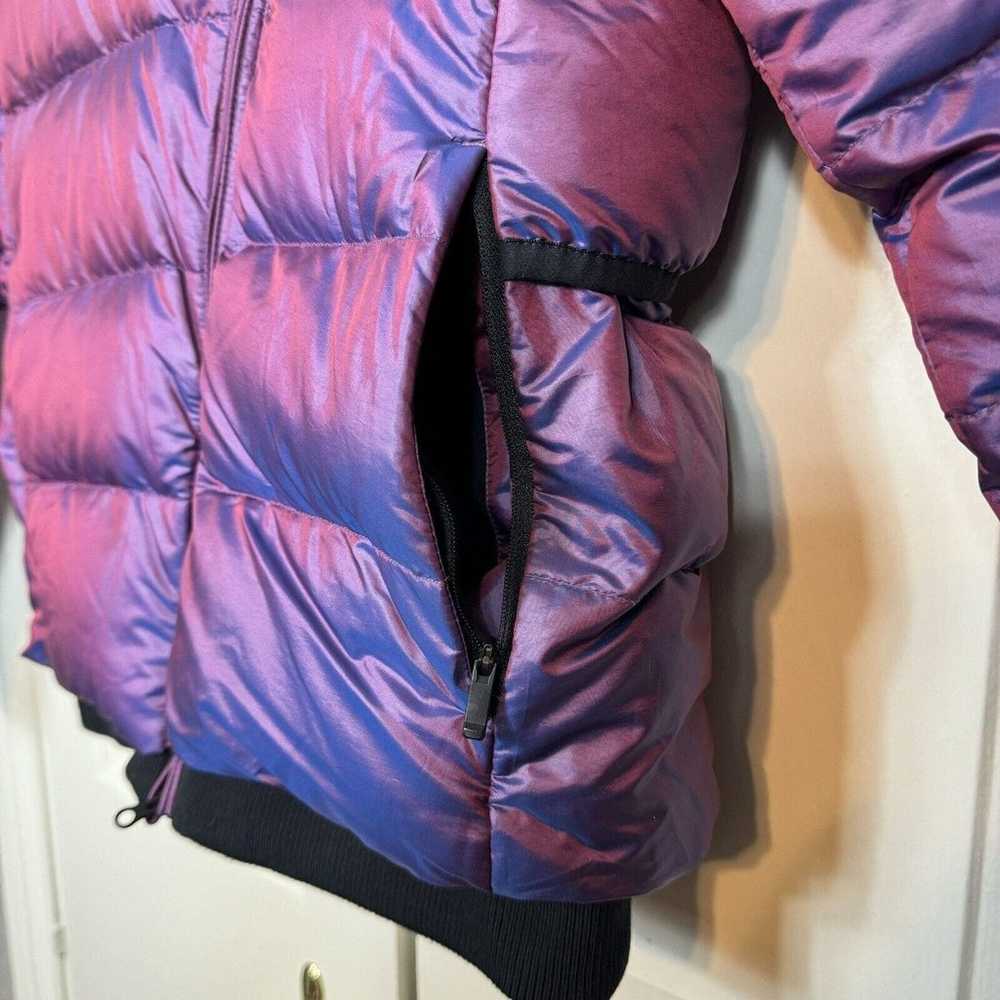 Nike Womens Down Puffer Jacket XS Hooded Zip Irid… - image 4