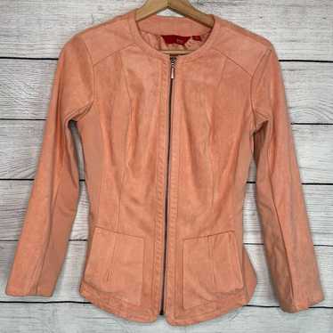 G.I.L.I. Peach Faux Suede Zipper Front Jacket 2 - image 1