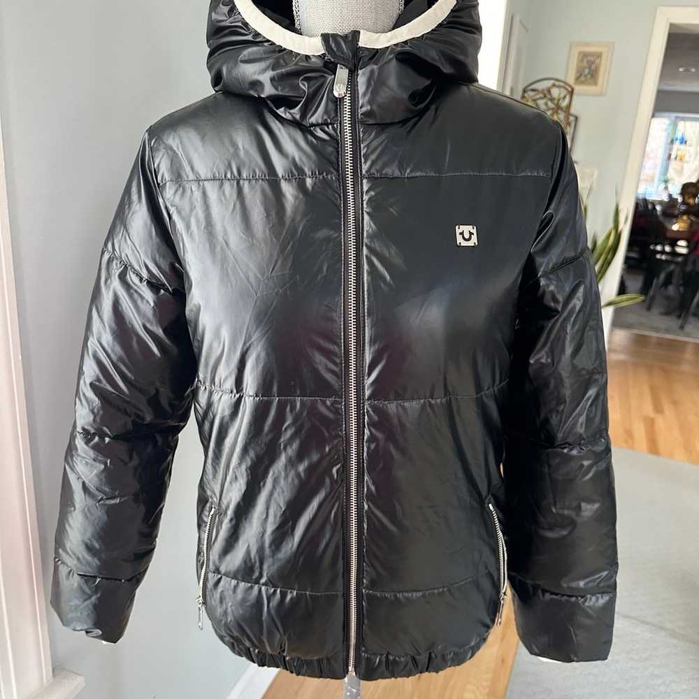 True Religion Quilted Puffer Black and White Jack… - image 2