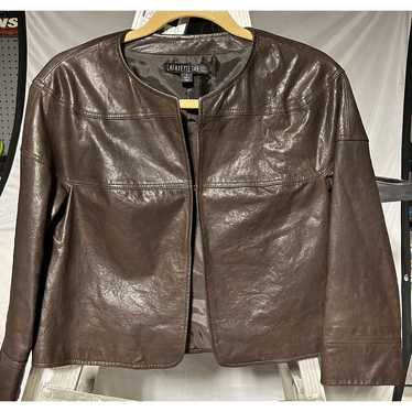 Lafayette 148 New York Leather Jacket Womans Size 