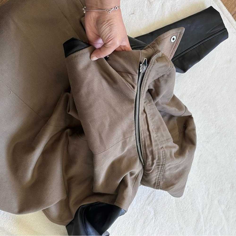 Zara Women Leather Sleeve Hooded Utility Trench C… - image 10