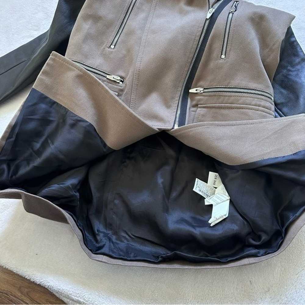 Zara Women Leather Sleeve Hooded Utility Trench C… - image 11
