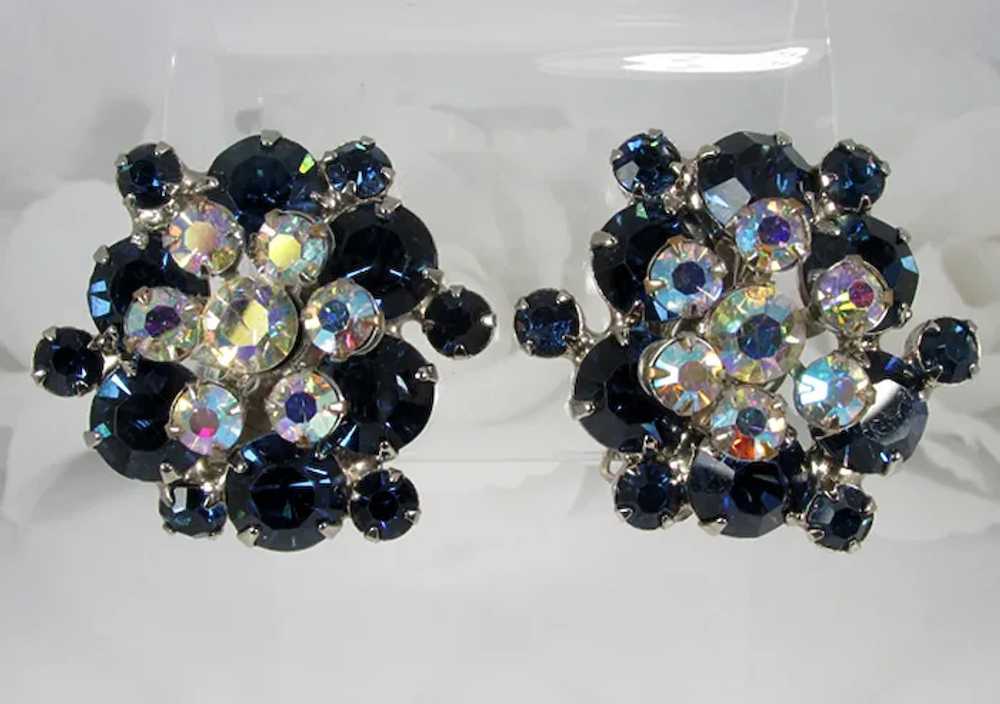 JULIANA Set ~ Two-Tier Brooch & Earrings ~ Blue, … - image 5