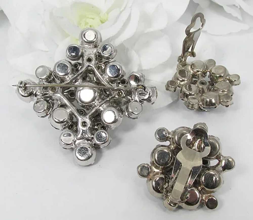 JULIANA Set ~ Two-Tier Brooch & Earrings ~ Blue, … - image 6