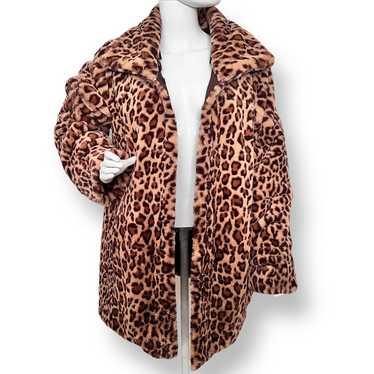 Dennis Basso Leopard Reversible Faux Fur Jacket S… - image 1