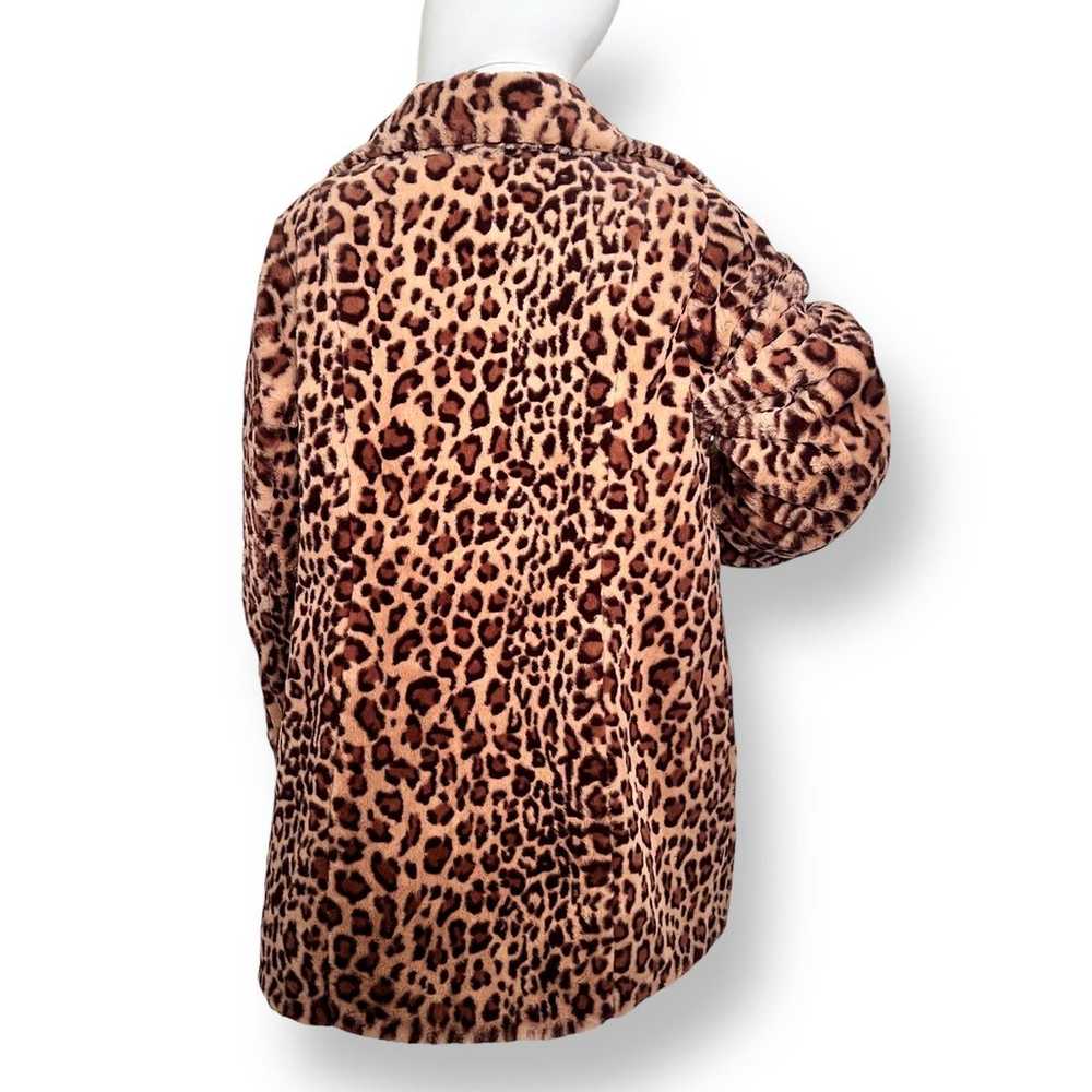 Dennis Basso Leopard Reversible Faux Fur Jacket S… - image 3
